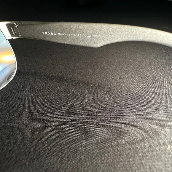 Prada Polarized Sunglasses Frame Men Silver Linnea‎ Rossa SPS 57U 449-5W1 Italy